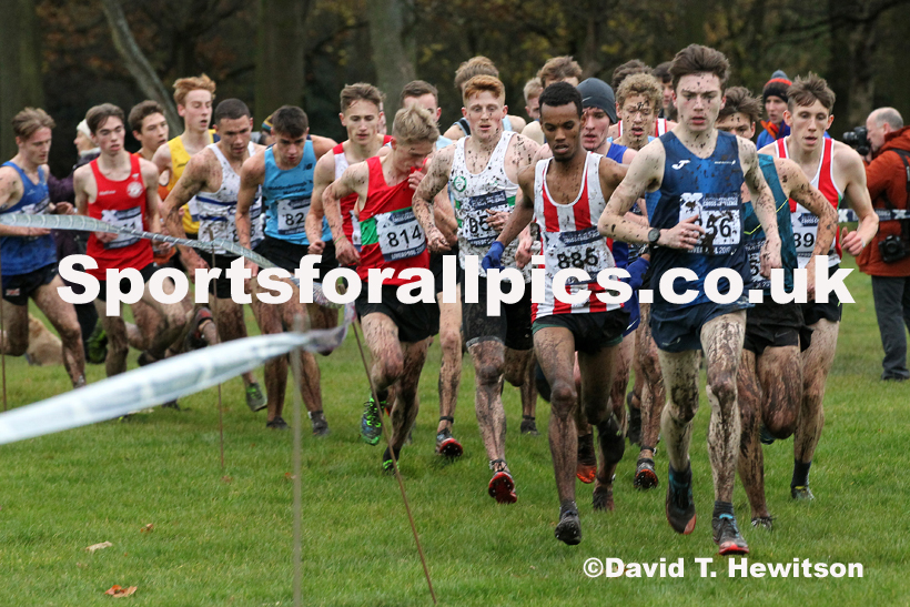 Mens under-20s, 2019 European Cross Country Trials and British Cross Challenge, Sefton Park, Liverpool.  Photo: David T. Hewitson/Sports for All Pics